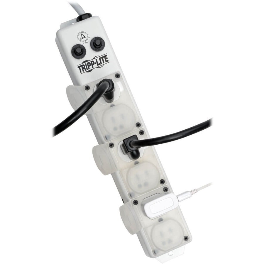 Tripp Lite by Eaton Safe-IT UL 1363A Medical-Grade Power Strip for Patient-Care Vicinity, 6x15A Hospital-Grade Outlets, Safety Covers, 15 ft. Cord PS-615-HG-OEM