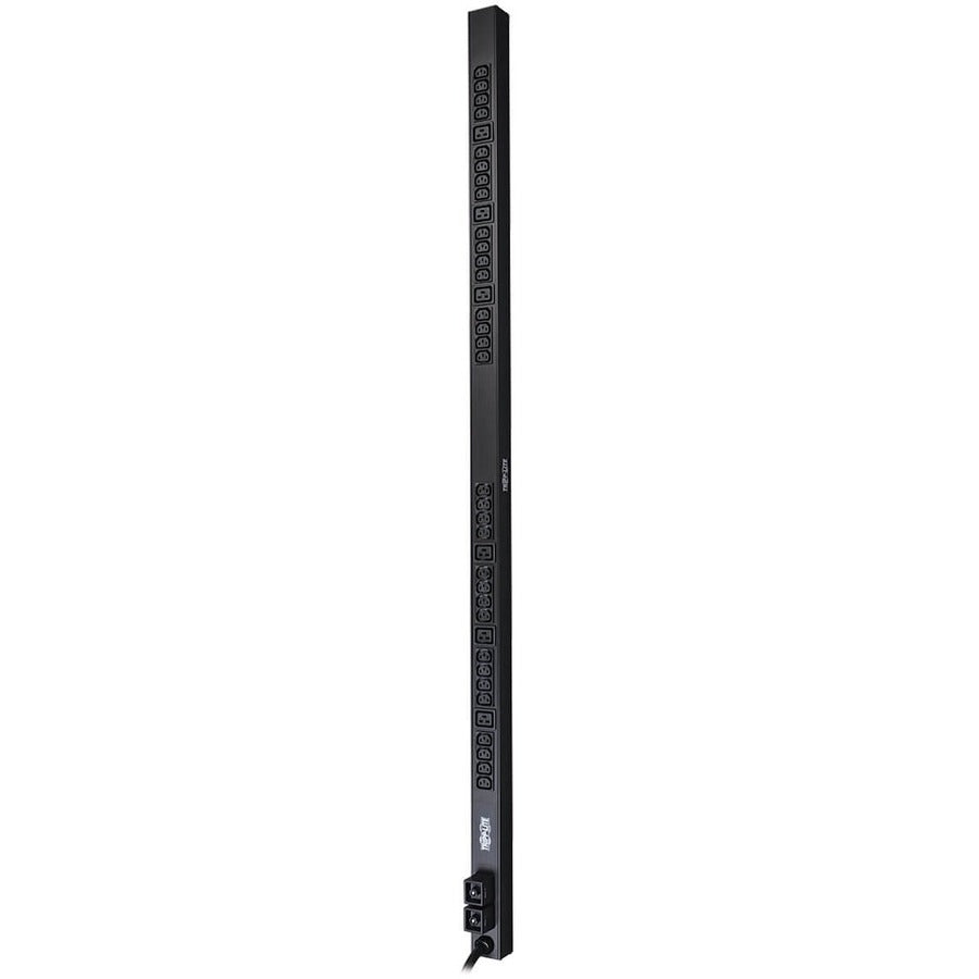 Tripp Lite by Eaton 5.5kW Single-Phase 208/230V Basic PDU, 38 Outlets (32 C13 and 6 C19), NEMA L6-30P Input, 10 ft. (3.05 m) Cord, 0U Vertical PDUV30HV