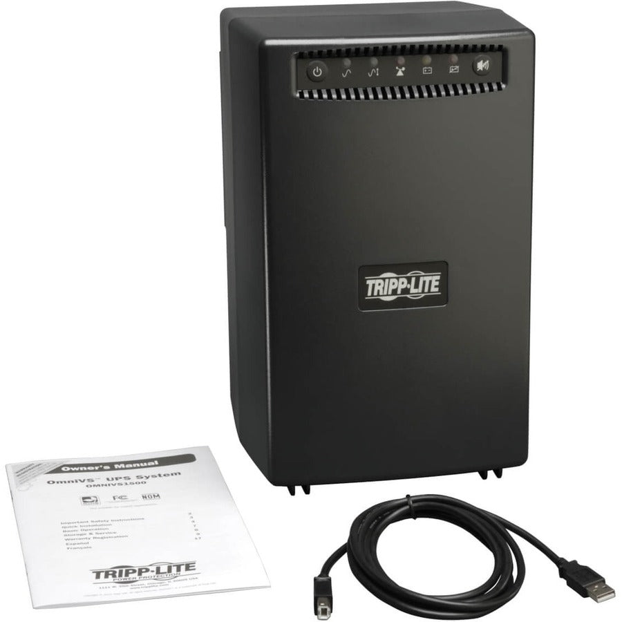 Tripp Lite by Eaton OmniVS 120V 1500VA 940W Line-Interactive UPS, Tower, USB port - Battery Backup OMNIVS1500