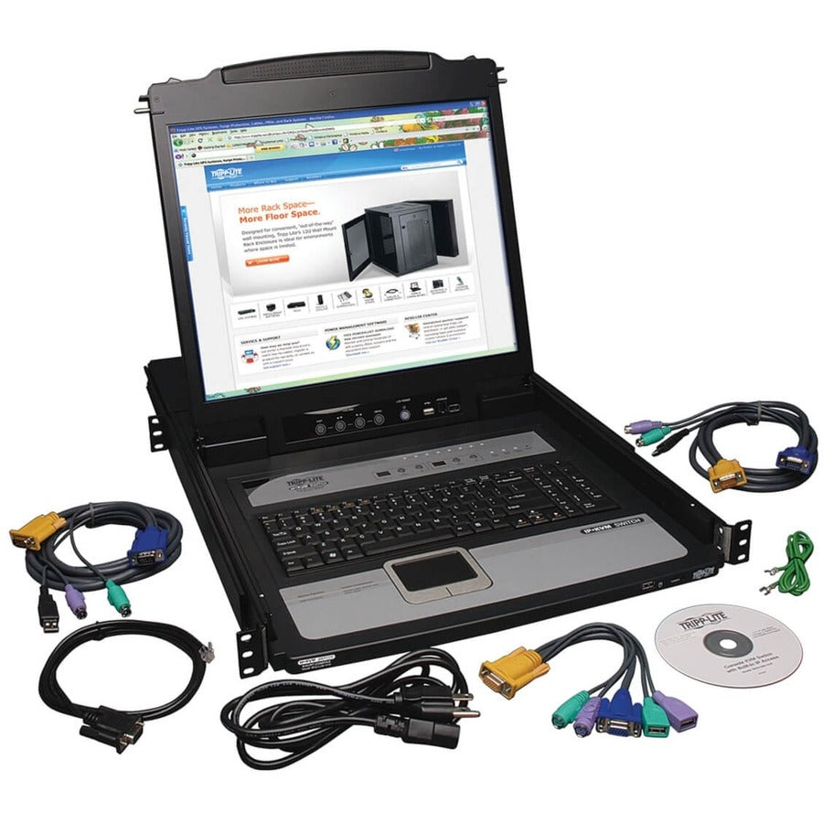 Tripp Lite by Eaton NetDirector 8-Port 1U Rack-Mount Console KVM Switch with 19-in. LCD and IP Remote Access B020-U08-19-IP