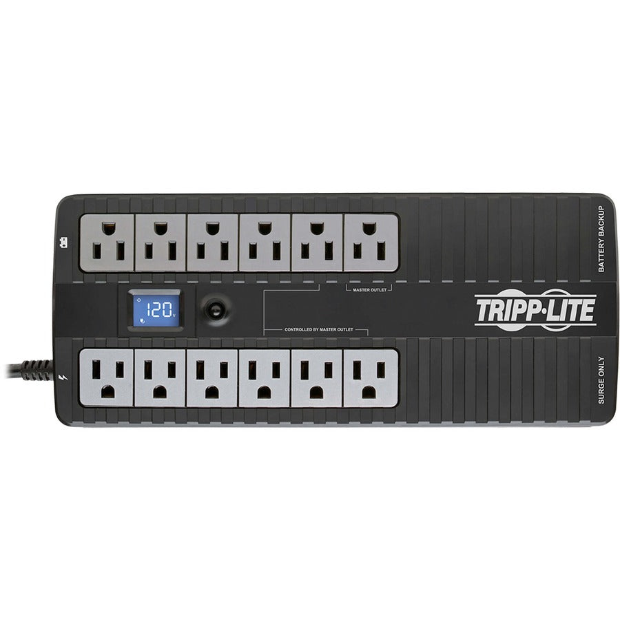 Tripp Lite by Eaton 850VA 425W Standby UPS - 12 NEMA 5-15R Outlets, 120V, 50/60 Hz, USB, LCD, ENERGY STAR, Desktop/Wall - Battery Backup ECO850LCD