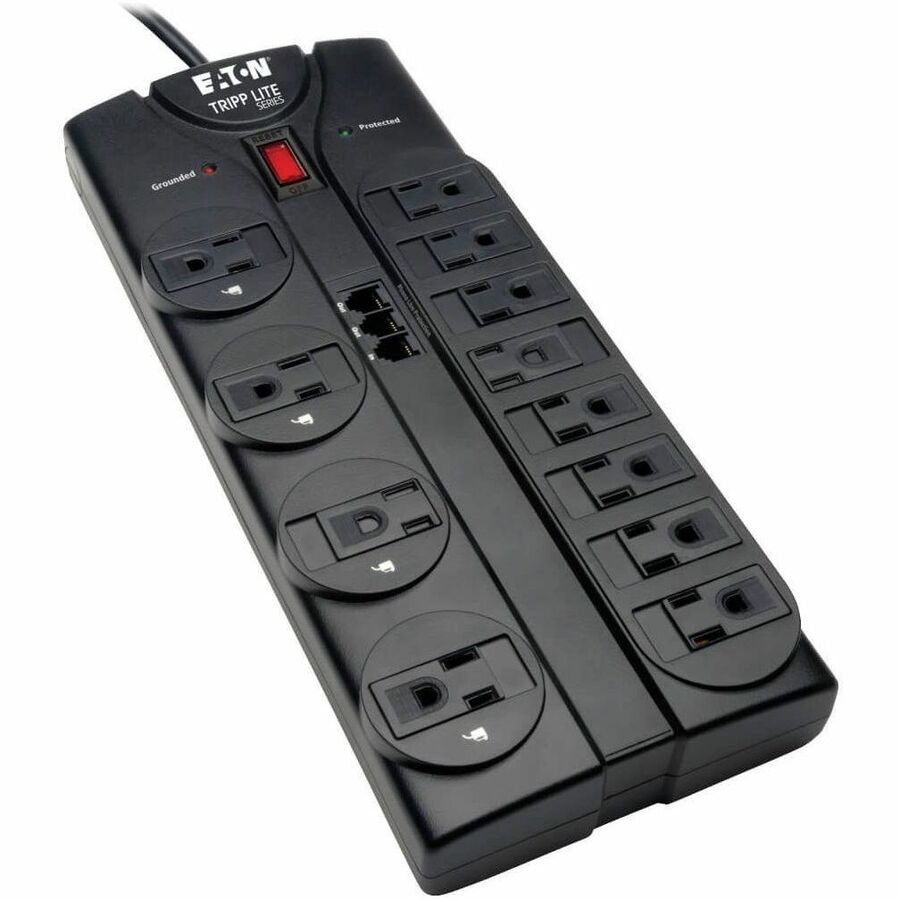 Eaton Tripp Lite Series Protect It! 12-Outlet Surge Protector, 8 ft. (2.43 m) Cord, 2160 Joules, Tel/Modem Protection TLP1208TEL