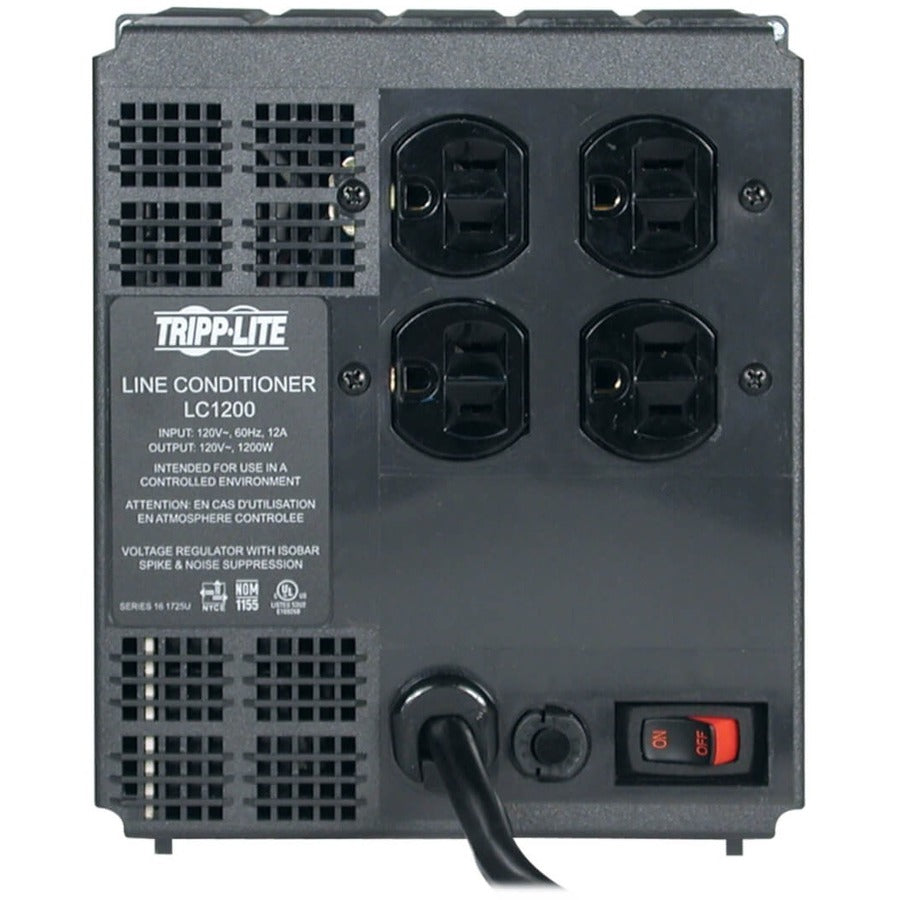 Tripp Lite by Eaton 1200W 120V Line Conditioner - Automatic Voltage Regulator (AVR), AC Surge Protection, 4 Outlets LC1200