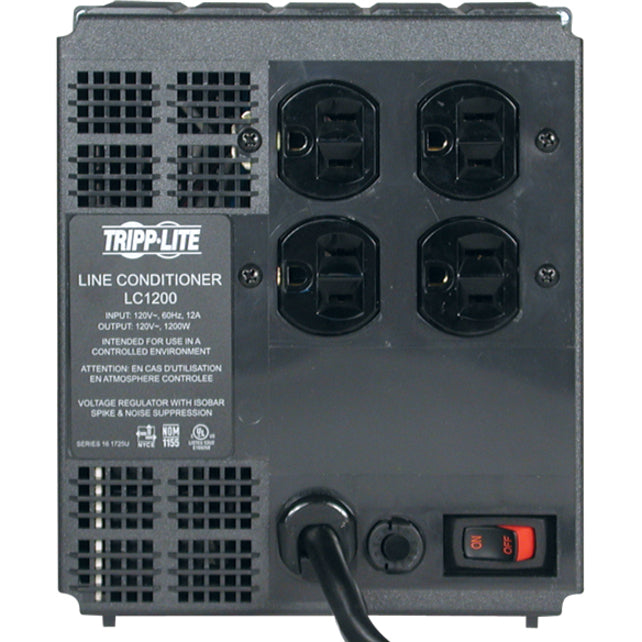 Tripp Lite by Eaton 1200W 120V Line Conditioner - Automatic Voltage Regulator (AVR), AC Surge Protection, 4 Outlets LC1200