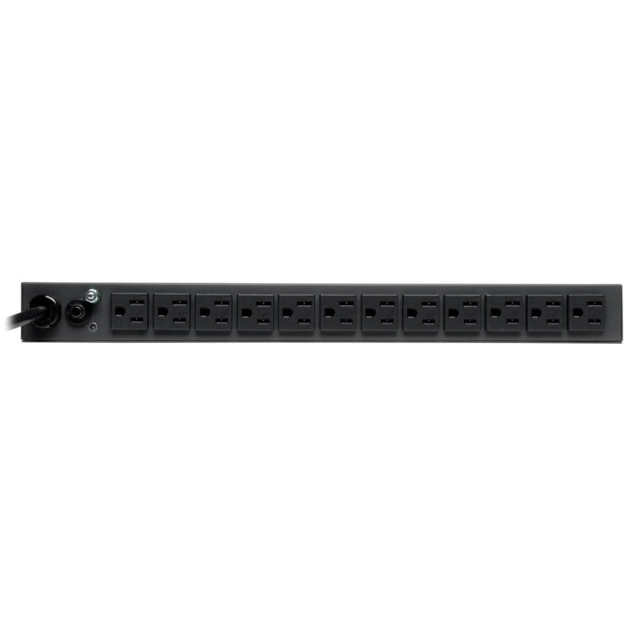 Tripp Lite by Eaton 1.4kW Single-Phase Local Metered PDU, 120V Outlets (13 5-15R), 5-15P, 100-127V Input, 15 ft. (4.57 m) Cord, 1U Rack-Mount PDUMH15