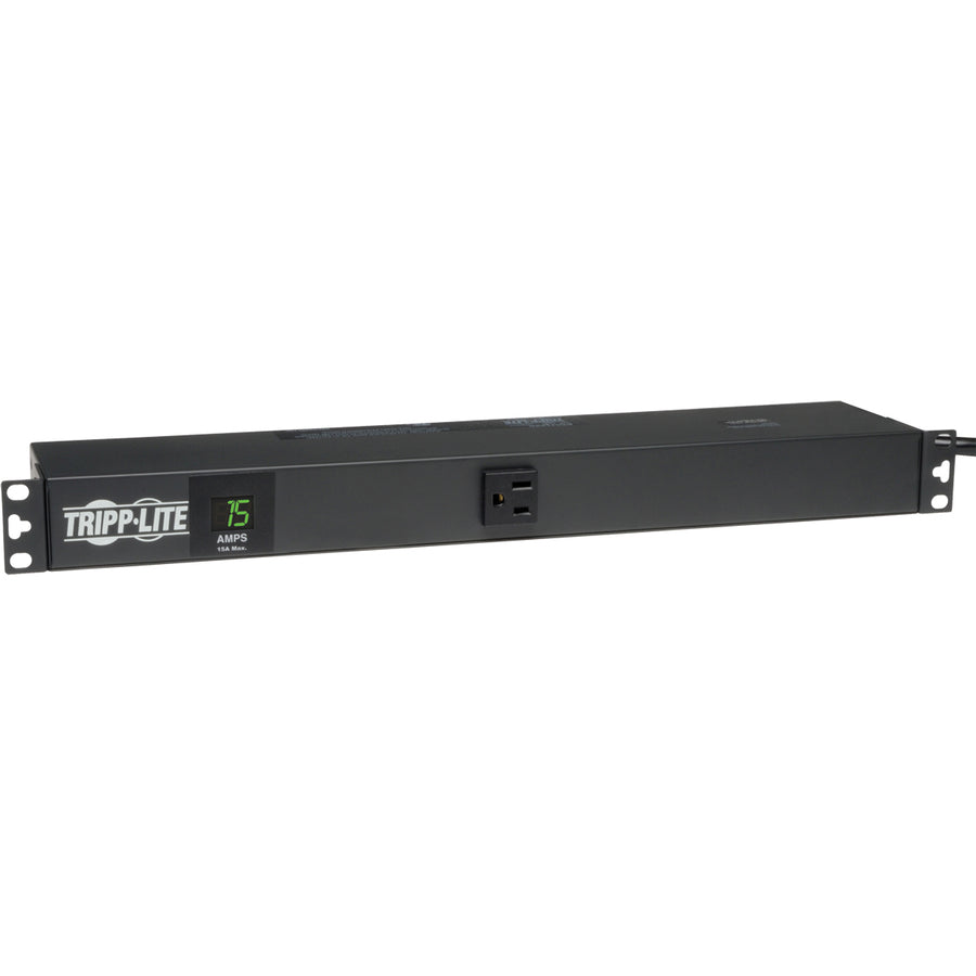 Tripp Lite by Eaton 1.4kW Single-Phase Local Metered PDU, 120V Outlets (13 5-15R), 5-15P, 100-127V Input, 15 ft. (4.57 m) Cord, 1U Rack-Mount PDUMH15