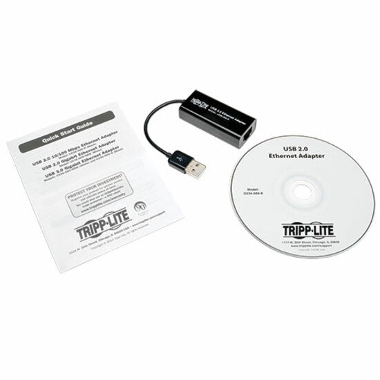 Tripp Lite by Eaton USB 2.0 Hi-Speed to Ethernet NIC Network Adapter White 10/100 Mbps U236-000-R