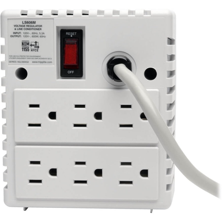 Tripp Lite by Eaton 600W 120V Power Conditioner with Automatic Voltage Regulation (AVR), AC Surge Protection, 6 Outlets LS606M