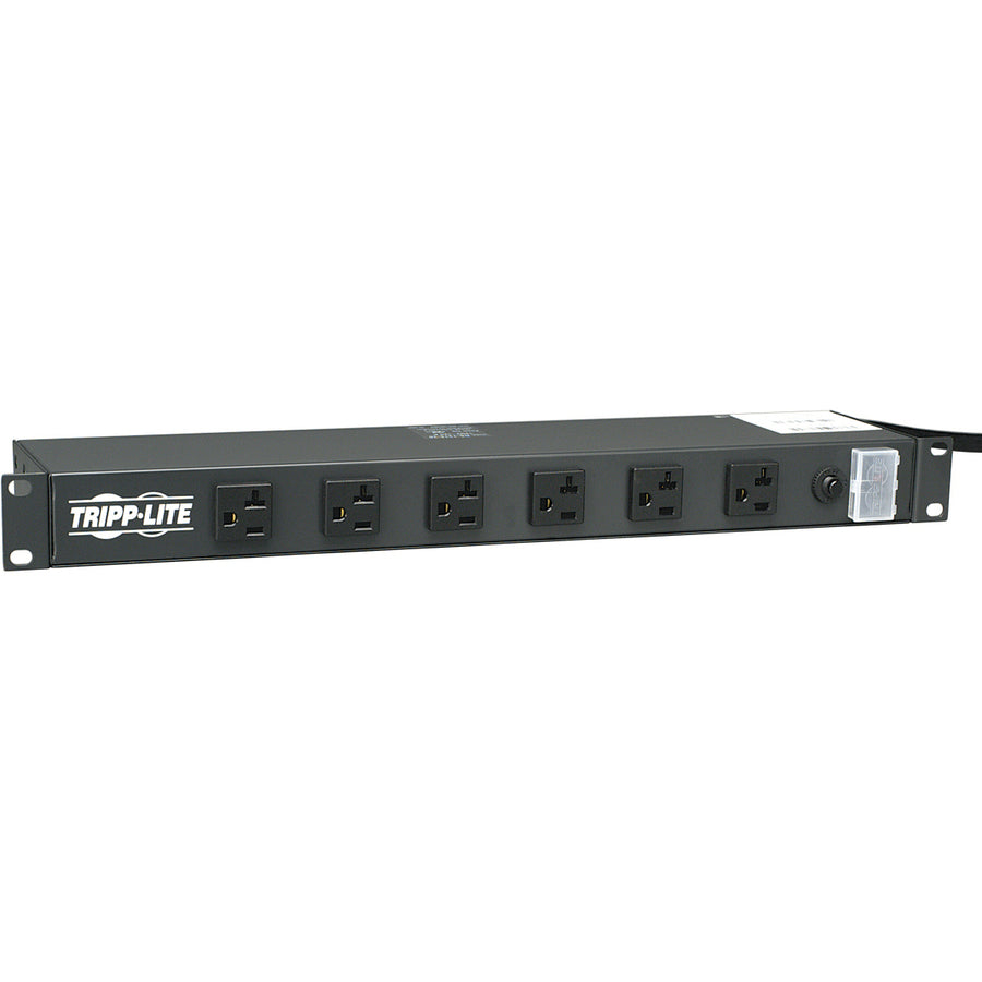 Tripp Lite by Eaton 1U Rack-Mount Power Strip, 120V, 20A, 5-20P, 12 Outlets (6 Front-Facing, 6-Rear-Facing) 15 ft. (4.57 m) Cord RS-1215-20