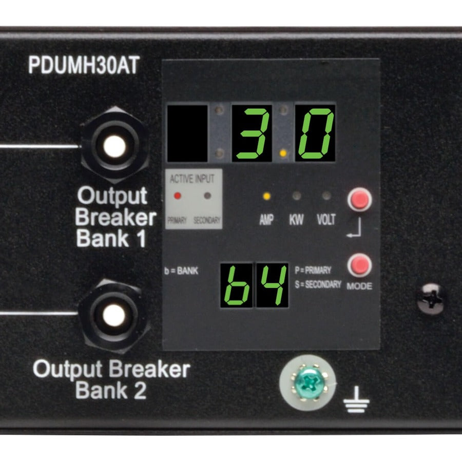 Tripp Lite by Eaton 2.9kW Single-Phase Local Metered Automatic Transfer Switch PDU, 2 120V L5-30P Inputs, 24 5-15/20R & 1 L5-30R Outputs, 2U, TAA PDUMH30AT