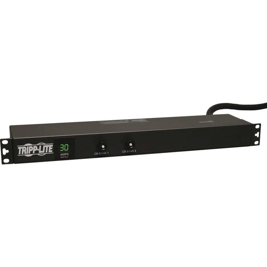 Tripp Lite by Eaton 2.9kW Single-Phase Local Metered PDU, 120V Outlets (12 5-15/20R), L5-30P, 15 ft. (4.57 m) Cord, 1U Rack-Mount PDUMH30