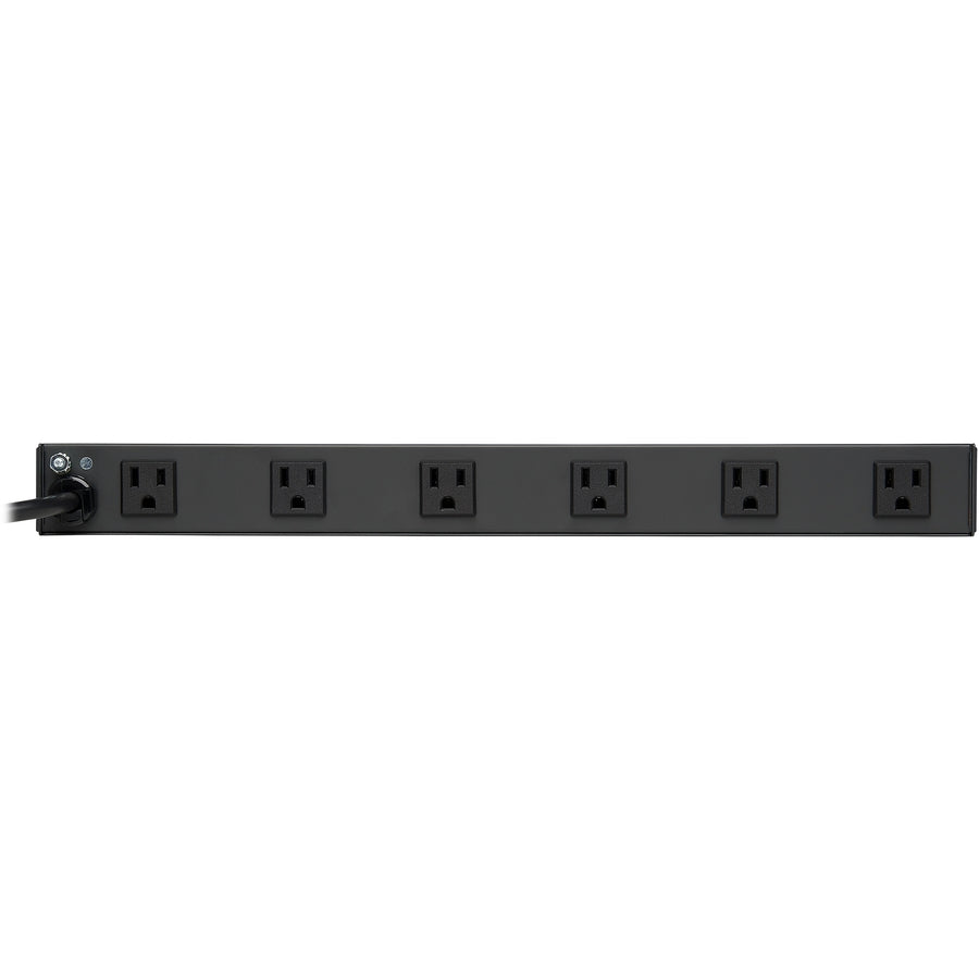 Tripp Lite by Eaton 1U Rack-Mount Power Strip, 120V, 15A, 5-15P, 12 Right-Angle 5-15R Outlets (6 Front-Facing, 6 Rear-Facing), 15 ft. (4.57 m) Cord RS-1215-RA