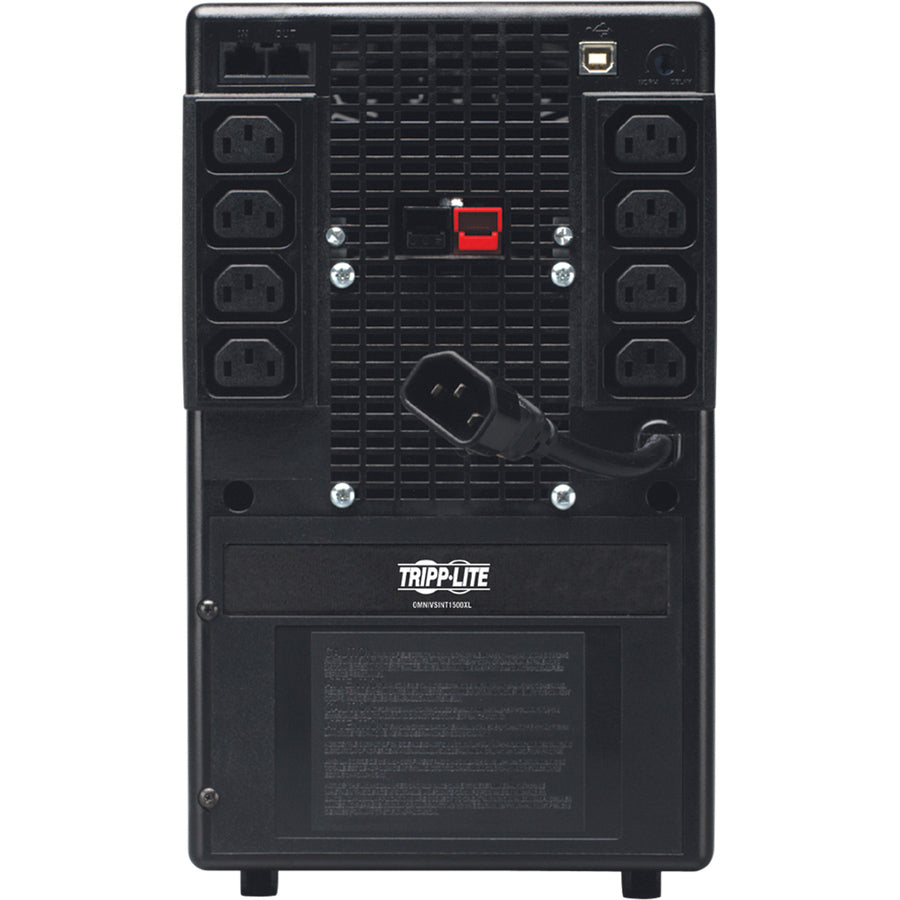 Tripp Lite by Eaton OmniVS 230V 1500VA 940W Line-Interactive UPS, Extended Run, Tower, USB port, C13 Outlets - Battery Backup OMNIVSINT1500XL