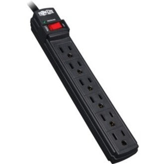 Tripp Lite by Eaton Protect It! 6-Outlet Surge Protector, 6 ft. Cord, 360 Joules, Diagnostic LED, Black Housing TLP6B