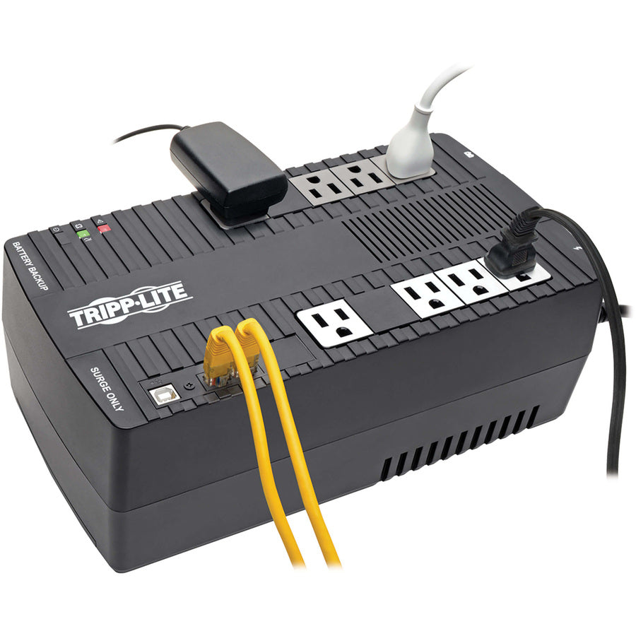 Tripp Lite by Eaton 550VA 300W Line-Interactive UPS - 8 NEMA 5-15R Outlets, AVR, 120V, 50/60 Hz, USB, Desktop/Wall Mount - Battery Backup AVR550U