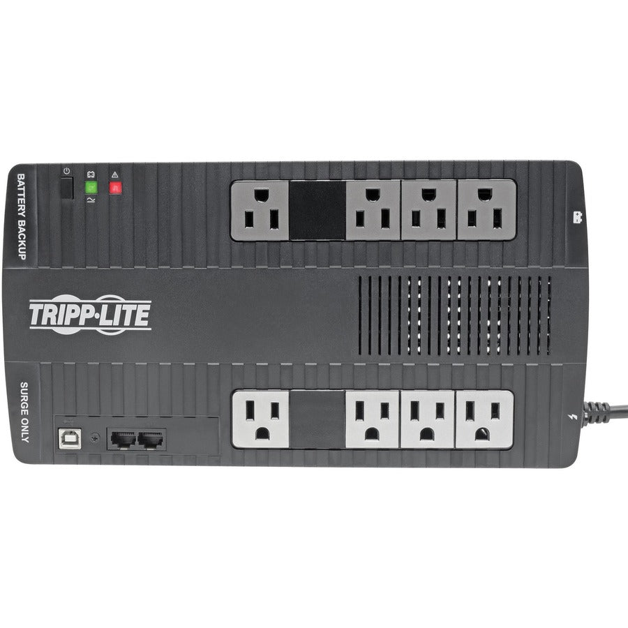 Tripp Lite by Eaton 550VA 300W Line-Interactive UPS - 8 NEMA 5-15R Outlets, AVR, 120V, 50/60 Hz, USB, Desktop/Wall Mount - Battery Backup AVR550U