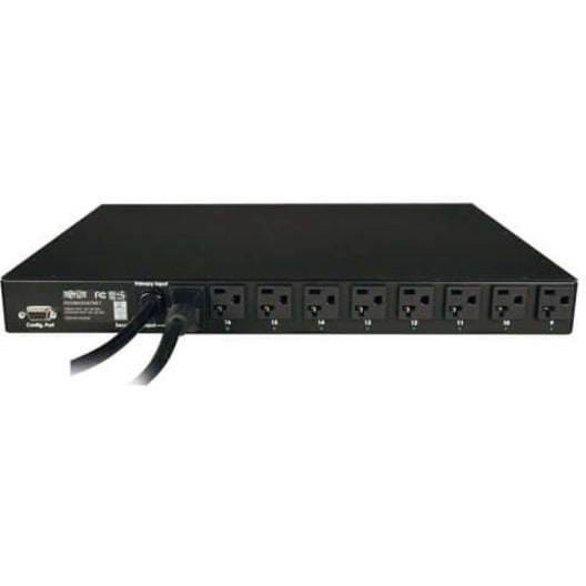Tripp Lite by Eaton 1.9kW Single-Phase Switched Automatic Transfer Switch PDU, 2 120V L5-20P / 5-20P Inputs, 16 5-15/20R Outputs, 1U, TAA PDUMH20ATNET