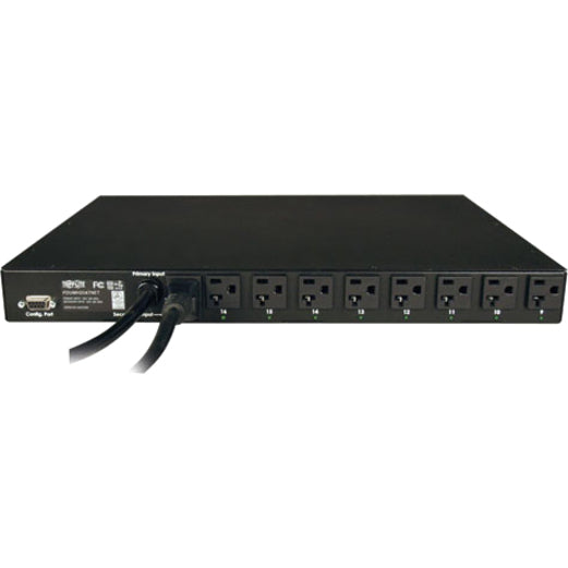 Tripp Lite by Eaton 1.9kW Single-Phase Switched Automatic Transfer Switch PDU, 2 120V L5-20P / 5-20P Inputs, 16 5-15/20R Outputs, 1U, TAA PDUMH20ATNET