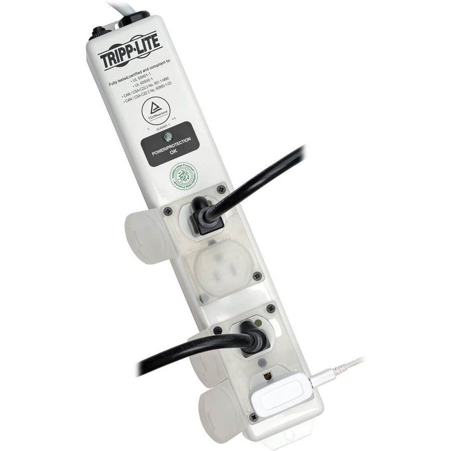 Tripp Lite by Eaton Safe-IT UL 60601-1 Medical-Grade Surge Protector for Patient-Care Vicinity, 4x Hospital-Grade Outlets, 6 ft. Cord, Antimicrobial Protection SPS406HGULTRA