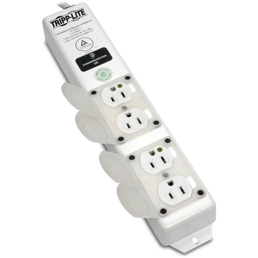 Tripp Lite by Eaton Safe-IT UL 60601-1 Medical-Grade Surge Protector for Patient-Care Vicinity, 4x Hospital-Grade Outlets, 6 ft. Cord, Antimicrobial Protection SPS406HGULTRA