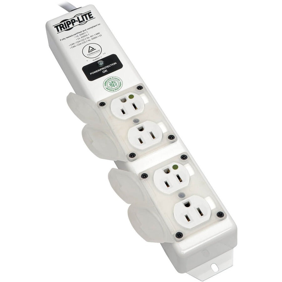 Tripp Lite by Eaton Safe-IT UL 60601-1 Medical-Grade Surge Protector for Patient-Care Vicinity, 4x Hospital-Grade Outlets, 6 ft. Cord, Antimicrobial Protection SPS406HGULTRA