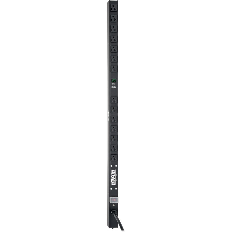 Tripp Lite by Eaton 2kW Single-Phase Local Metered PDU, 100-127V Outlets (14 5-15/20R), L5-20P/5-20P adapter, 0U Vertical, 36 in. Height PDUMV20-36