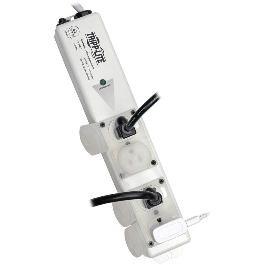Tripp Lite by Eaton Safe-IT UL 60601-1 Medical-Grade Power Strip for Patient-Care Vicinity, 4x 15A Hospital-Grade Outlets, Safety Covers, 6 ft. Cord PS-406-HGULTRA