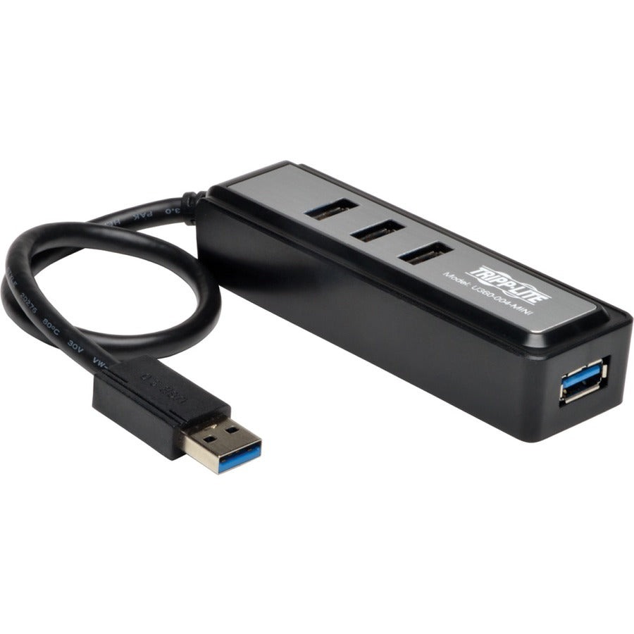 Tripp Lite by Eaton Portable 4-Port USB 3.0 Superspeed Mini Hub w/ Built In Cable U360-004-MINI
