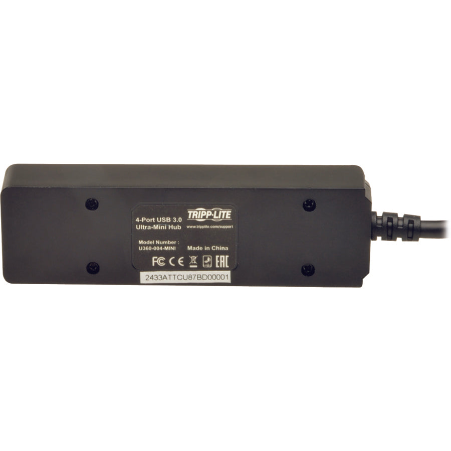 Tripp Lite by Eaton Portable 4-Port USB 3.0 Superspeed Mini Hub w/ Built In Cable U360-004-MINI