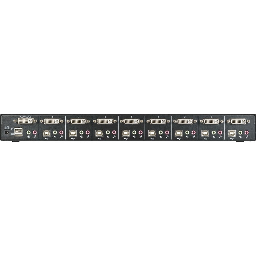 Tripp Lite by Eaton 8-Port 1U Rack-Mount DVI / USB KVM Switch with Audio and 2-port USB Hub B043-DUA8-SL