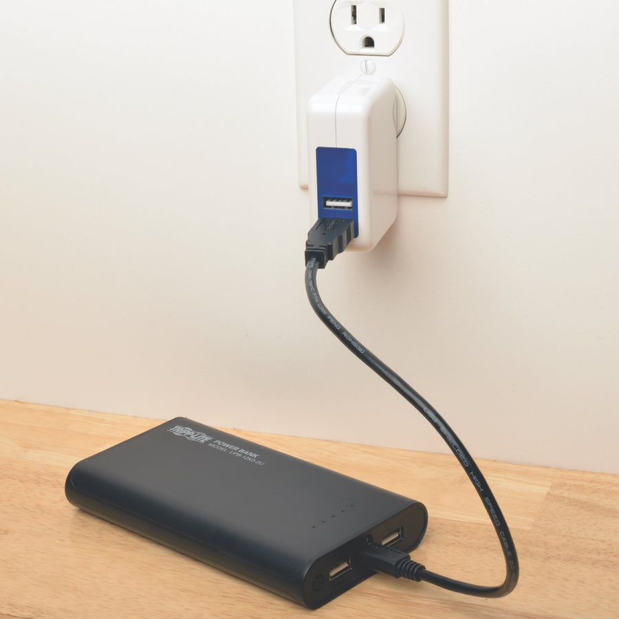 Tripp Lite by Eaton Portable Charger - 2x USB-A, 12,000mAh Power Bank, Lithium-Ion, LED Flashlight, Black UPB-12K0-2U