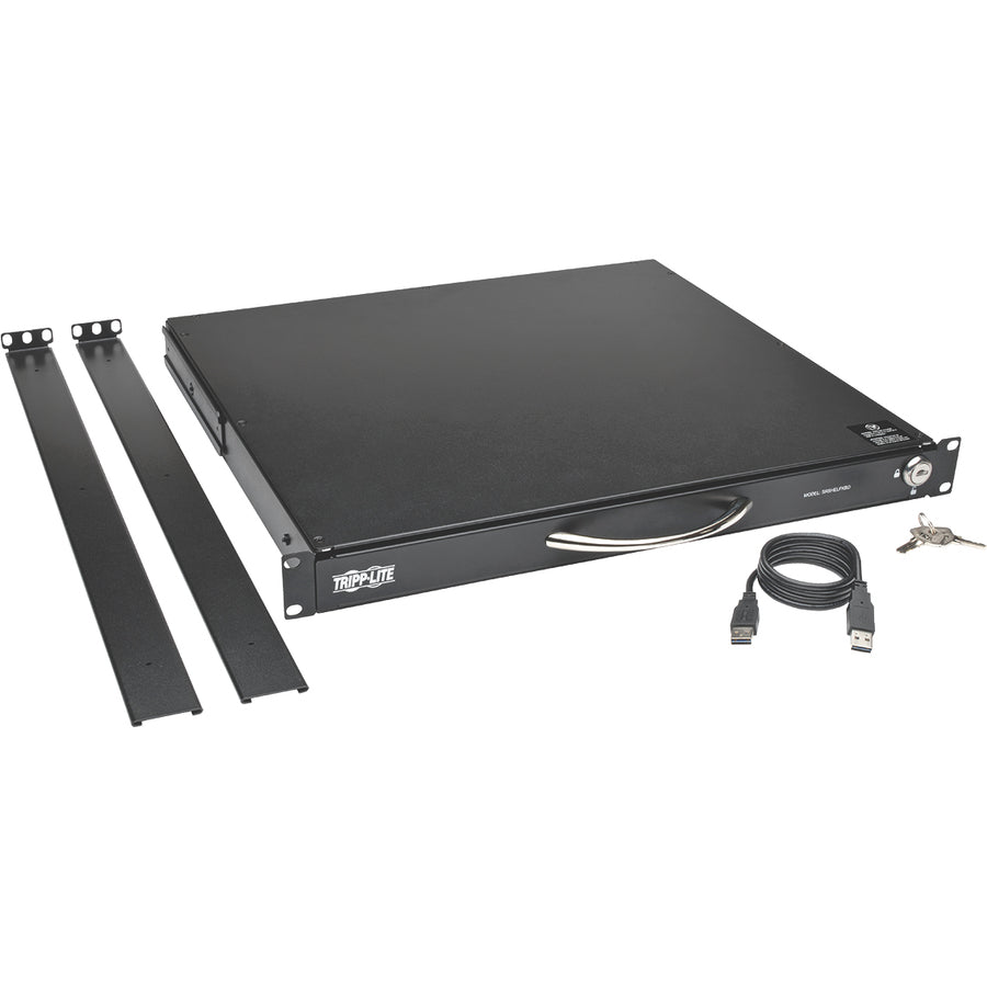 Tripp Lite by Eaton 1U Rackmount Keyboard w KVM Cable Kit for 2-Post or 4-Post Racks SRSHELFKBD