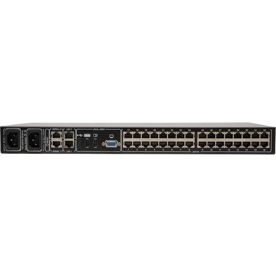 Tripp Lite by Eaton NetCommander 32-Port Cat5 KVM over IP Switch - 2 Remote + 1 Local User, 16 USB Dongles, 1U Rack-Mount B072-032-IP2-K