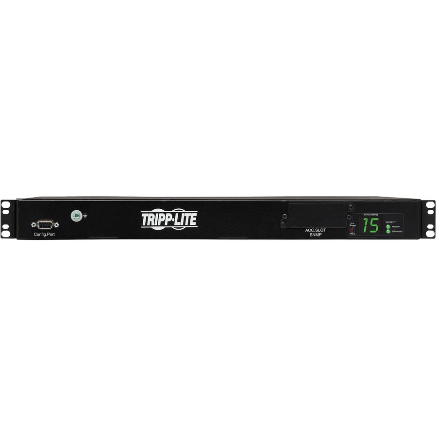 Tripp Lite by Eaton 2.4kW Single-Phase Switched Automatic Transfer Switch PDU, Two 200-240V C14 Inlets, 10 C13 Outputs, 1U, TAA PDUMH15HVATNET