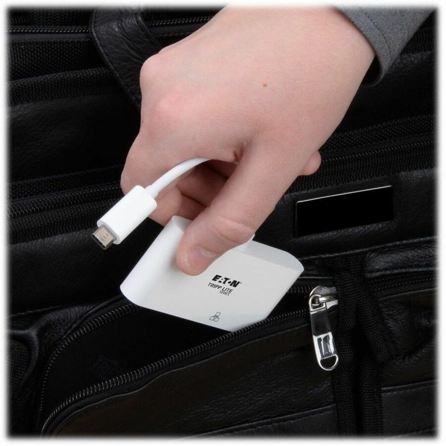 Tripp Lite by Eaton 3-Port USB 3.2 Gen 1 Hub with LAN Port and Power Delivery USB-C to 3x USB-A Ports and Gigabit Ethernet White U460-003-3AG-C