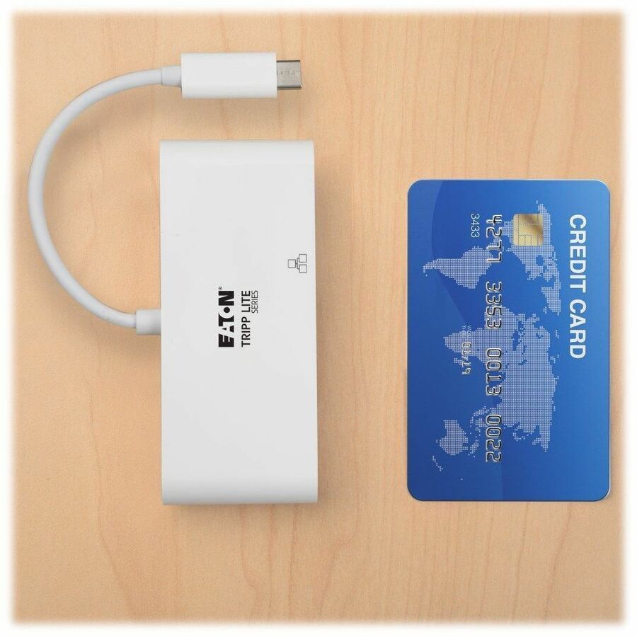 Tripp Lite by Eaton 3-Port USB 3.2 Gen 1 Hub with LAN Port and Power Delivery USB-C to 3x USB-A Ports and Gigabit Ethernet White U460-003-3AG-C