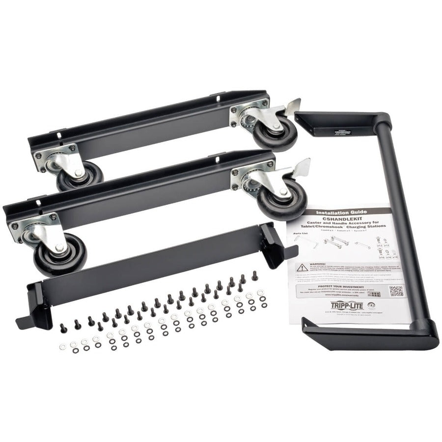 Tripp Lite by Eaton Mobile Cart Conversion Kit with Handle, Casters and Power Cord Manager for Tablet/Chromebook Charging Stations CSHANDLEKIT