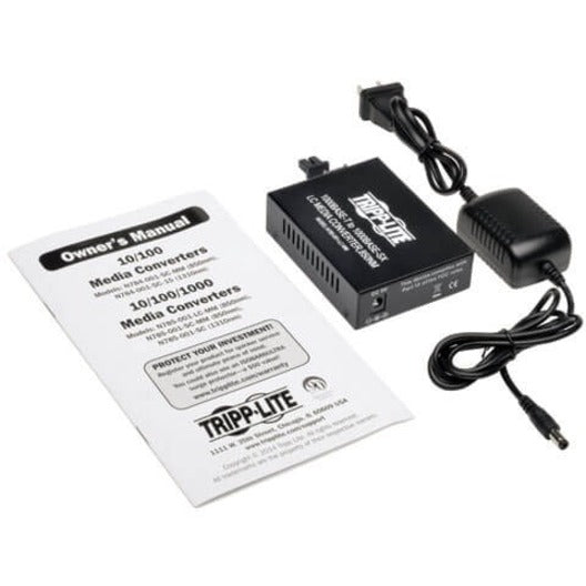 Tripp Lite by Eaton 10/100/1000 LC Multimode Fiber to Ethernet Media Converter, 550M, 850nm N785-001-LC-MM