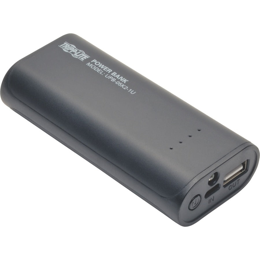 Tripp Lite by Eaton Portable Charger - USB-A, 5200mAh Power Bank, Lithium-Ion, LED Flashlight, Black UPB-05K2-1U