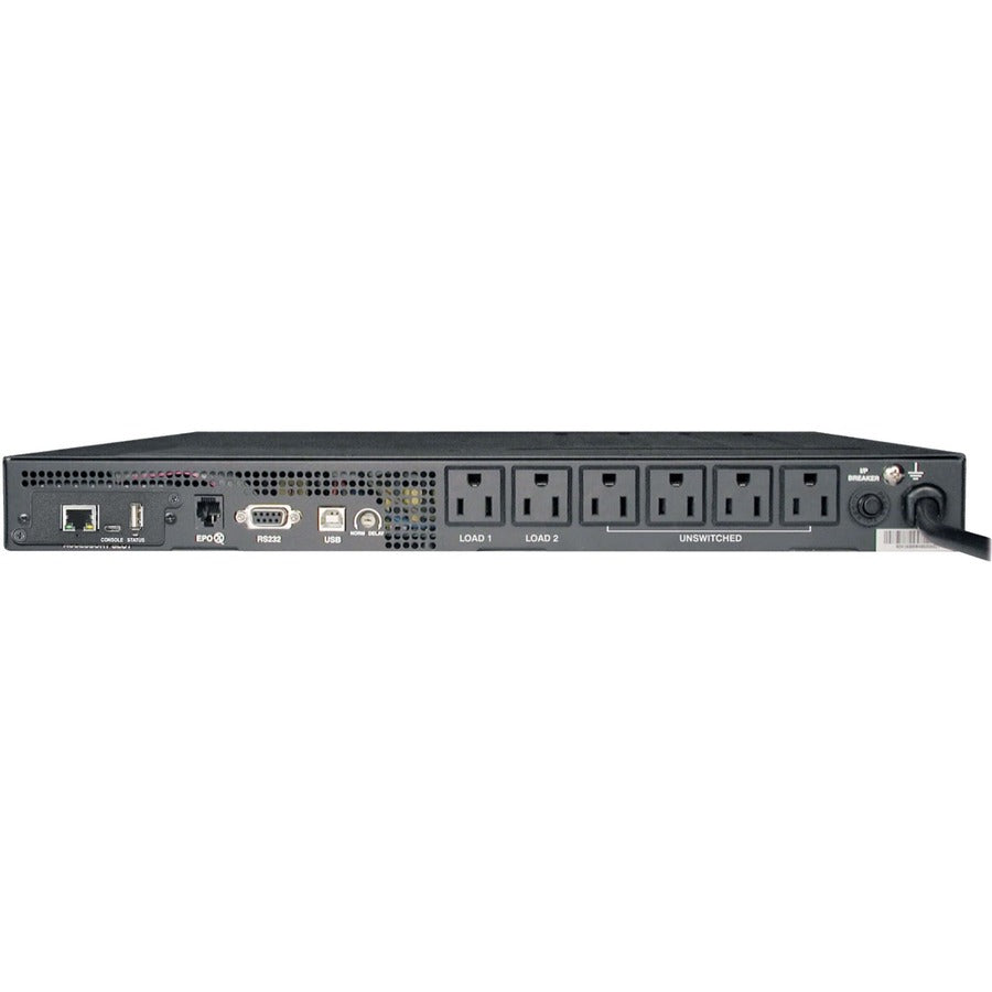 Tripp Lite by Eaton SmartPro 120V 1kVA 800W Line-Interactive Sine Wave UPS, 1U Rack/Vertical, WEBCARDLX Network Interface, USB, DB9, 6 Outlets - Battery Backup SMART1000RM1UN