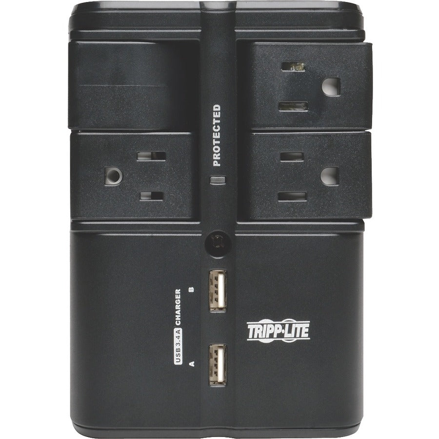 Tripp Lite by Eaton Protect It! Surge Protector with 4 Rotatable Outlets, Direct Plug-In, 1080 Joules, 3.4A USB Charger SK40RUSBB