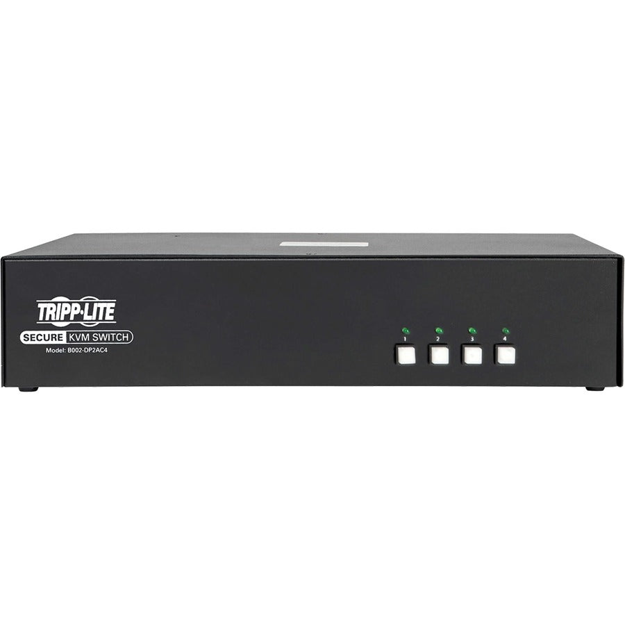 Tripp Lite by Eaton Secure KVM Switch, 4-Port, Dual Monitor, DisplayPort to DisplayPort, 4K, NIAP PP3.0, Audio, CAC, TAA B002-DP2AC4