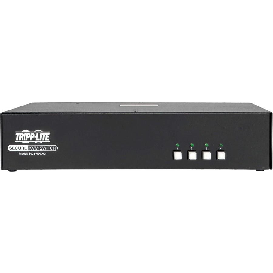 Tripp Lite by Eaton Secure KVM Switch, 4-Port, HDMI to DisplayPort, Dual Monitor, 4K, NIAP PP3.0 Certified, Audio, CAC, TAA B002-HD2AC4