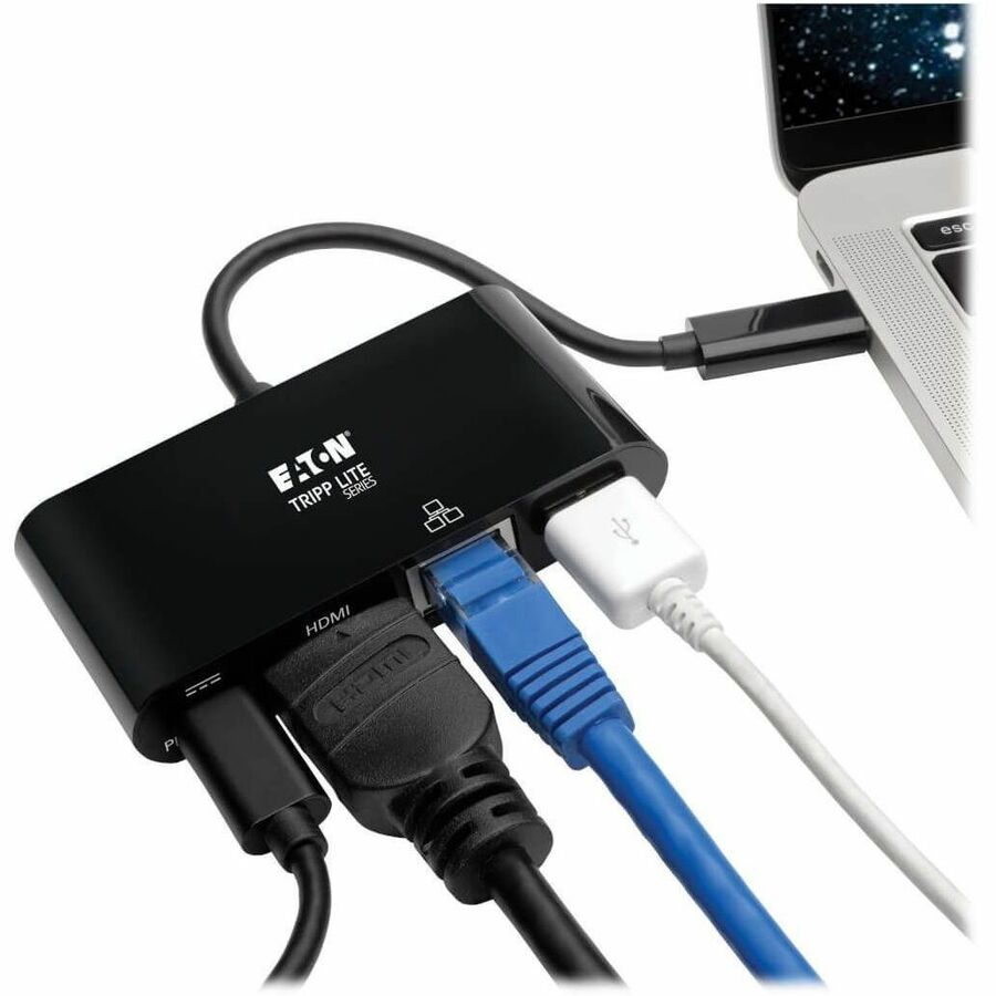 Tripp Lite by Eaton USB C to HDMI Multiport Adapter Docking Station 4K, Thunderbolt 3 Compatible, USB Type C to HDMI Black, USB-C, USB Type-C, USB Type C U444-06N-H4GUBC