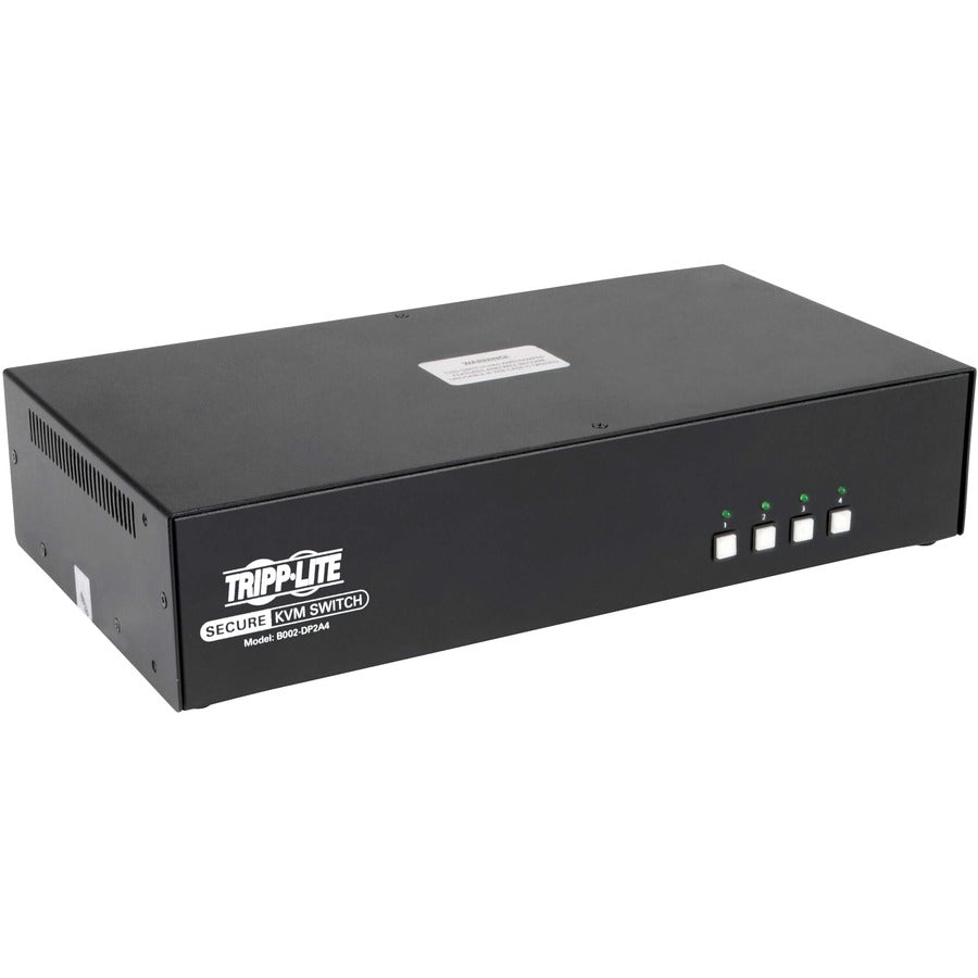 Tripp Lite by Eaton Secure KVM Switch, 4-Port, Dual Monitor, DisplayPort to DisplayPort, 4K, NIAP PP3.0 Certified, Audio, TAA B002-DP2A4