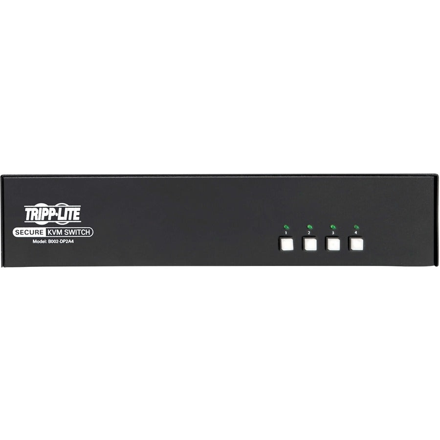 Tripp Lite by Eaton Secure KVM Switch, 4-Port, Dual Monitor, DisplayPort to DisplayPort, 4K, NIAP PP3.0 Certified, Audio, TAA B002-DP2A4