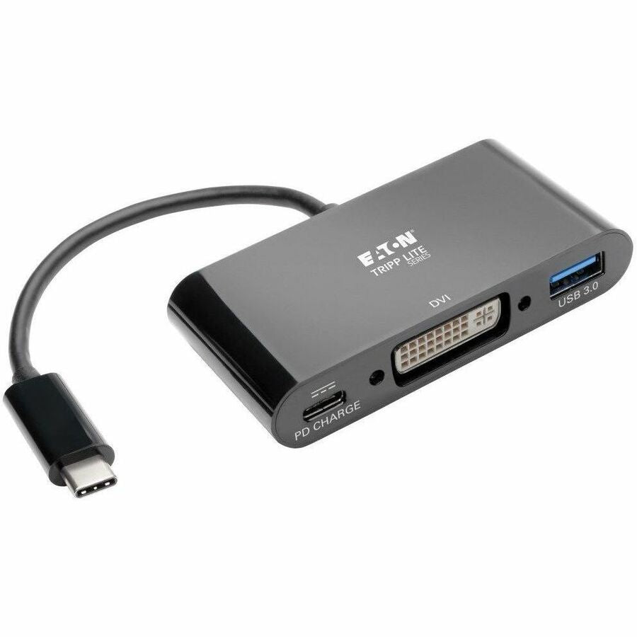 Tripp Lite by Eaton USB C to DVI Adapter USB Hub & PD Charging, Thunderbolt 3 Compatible, USB Type C to DVI, USB-C, USB Type-C 6in U444-06N-DUB-C