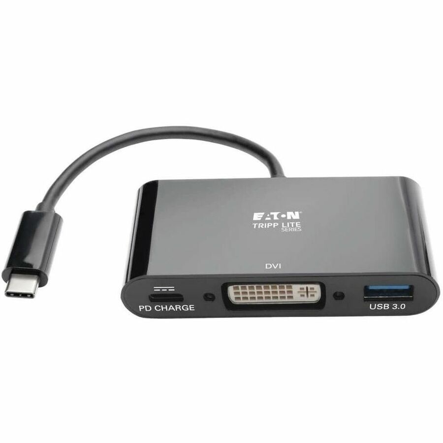 Tripp Lite by Eaton USB C to DVI Adapter USB Hub & PD Charging, Thunderbolt 3 Compatible, USB Type C to DVI, USB-C, USB Type-C 6in U444-06N-DUB-C
