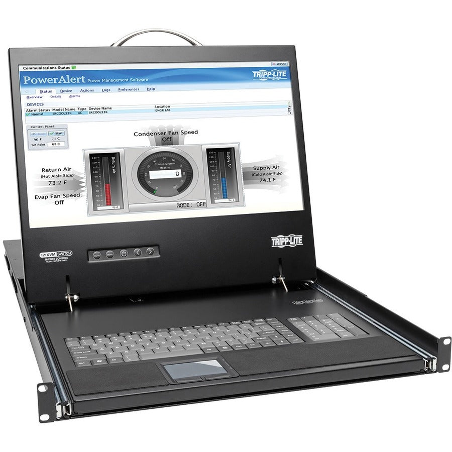 Tripp Lite by Eaton NetCommander 16-Port Cat5 KVM over IP Switch - 19 in. LCD, 2 Remote + 1 Local User, 1U Rack-Mount B070-016-19-IP2