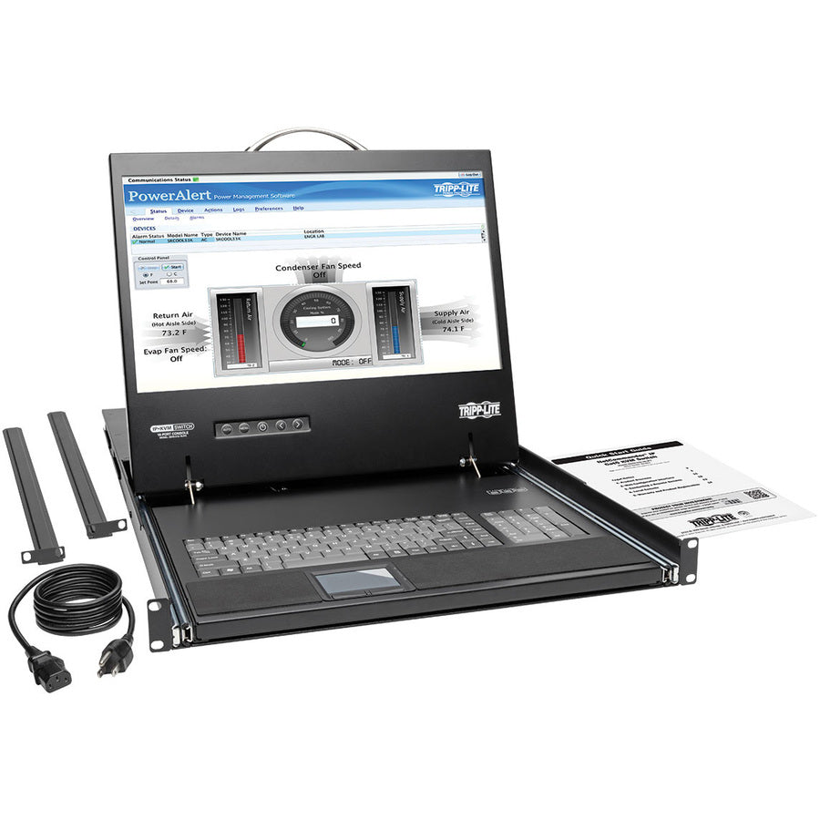 Tripp Lite by Eaton NetCommander 16-Port Cat5 KVM over IP Switch - 19 in. LCD, 2 Remote + 1 Local User, 1U Rack-Mount B070-016-19-IP2